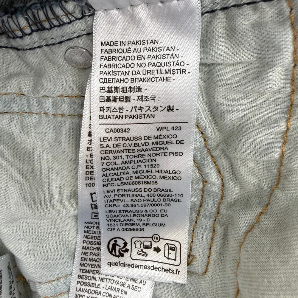 Levis 513 Slim Straight Jeans Mens 32x32 Blue Denim Pants Casual Faded